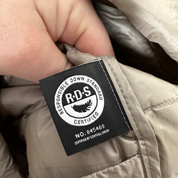 WILFRED x ARITZIA Elle Packable Puffer Duck Down Jacket Taupe Tan Sz S {3V42} - Picture 5 of 6